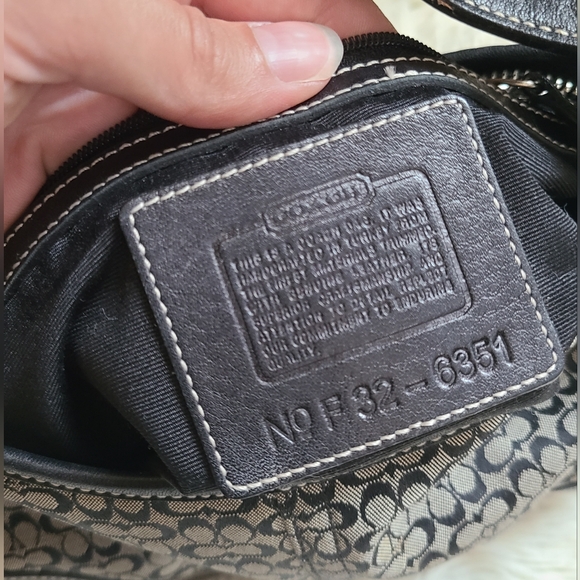 Coach Y2K Mini Bag Black Signature Canvas And Leather Buckle Hobo - Picture 10 of 14